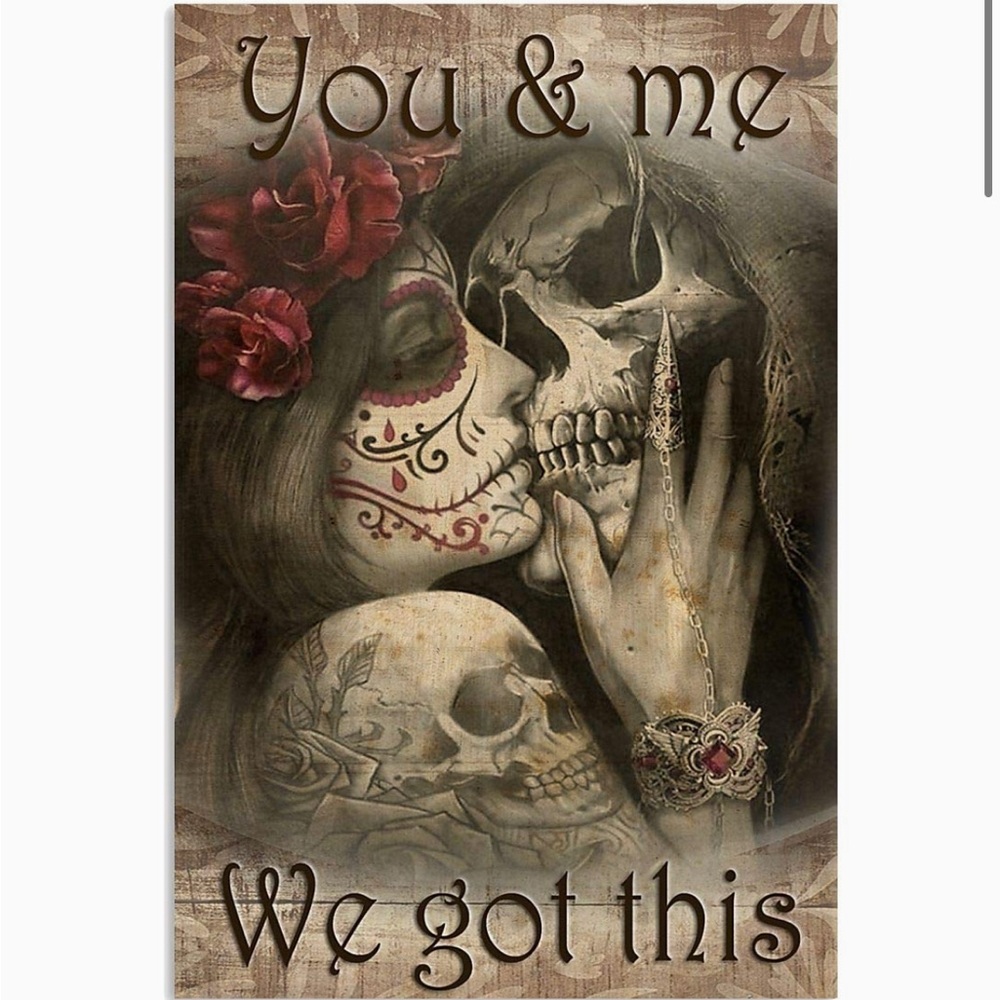 You and Me Metal Tin Sign NWT